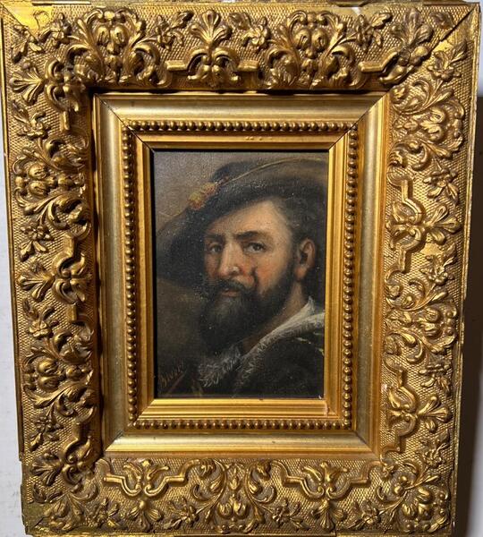 A pair of portraits of Rubens and Van Dyck ( oil on panel )