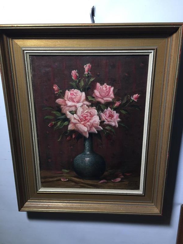 Stillife with roses ( oil on canvas)