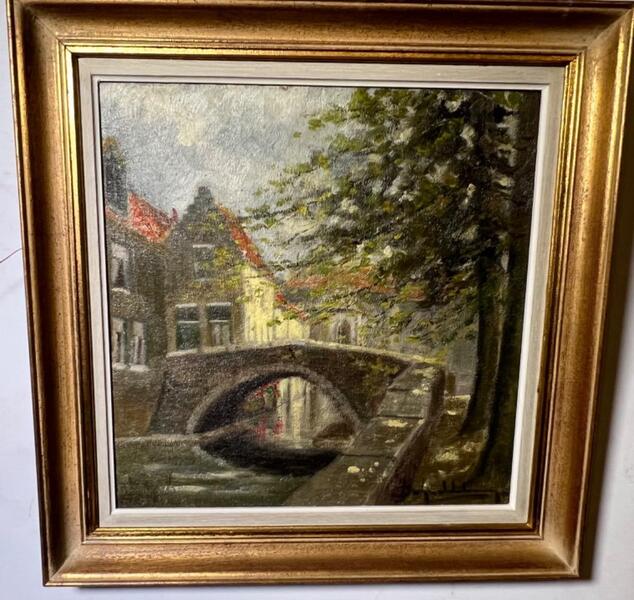 Canal in Bruges ( oil on canvas )