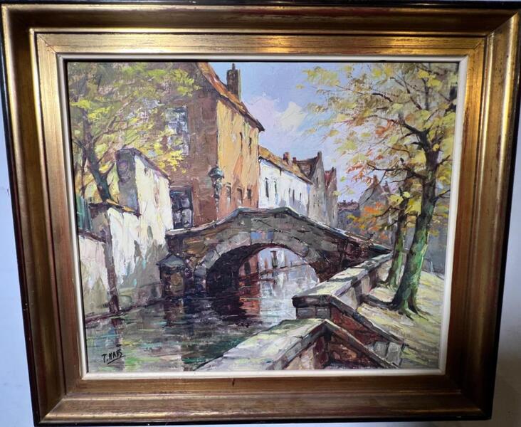 Canal in Bruges ( oil on canvas )