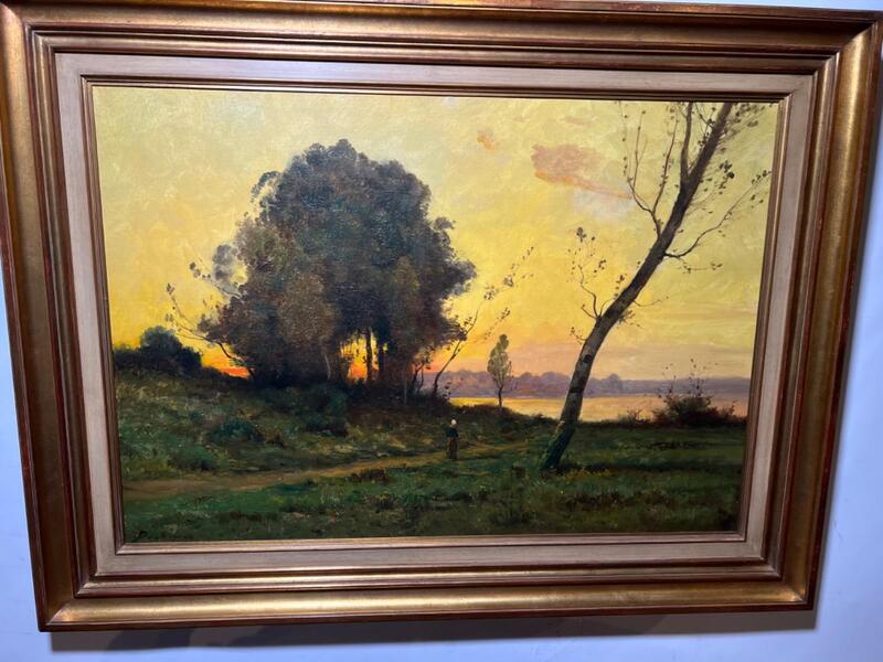 Girl at the riverside ( oil on canvas )