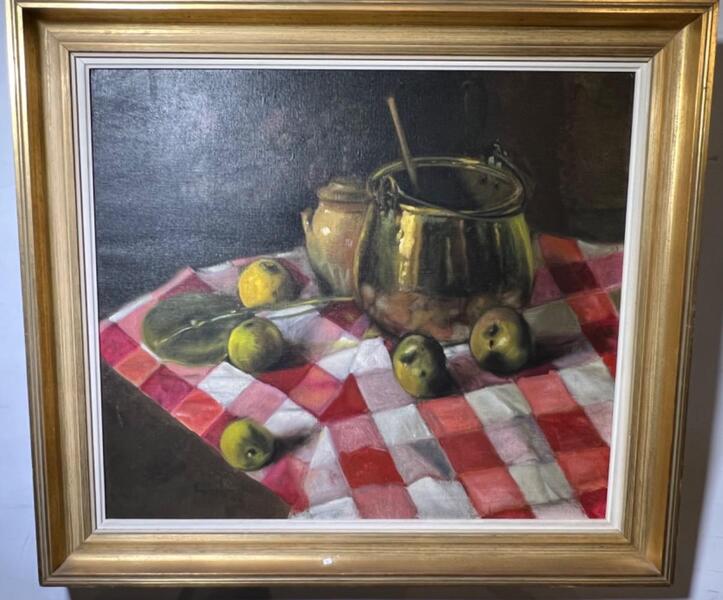 Stillife with apples ( oil on canvas )