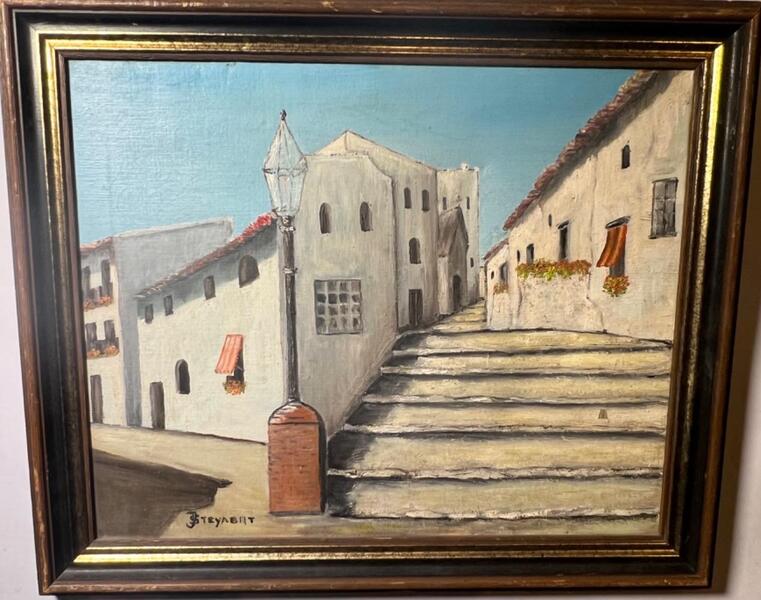 Village in Spain ( oil on canvas )