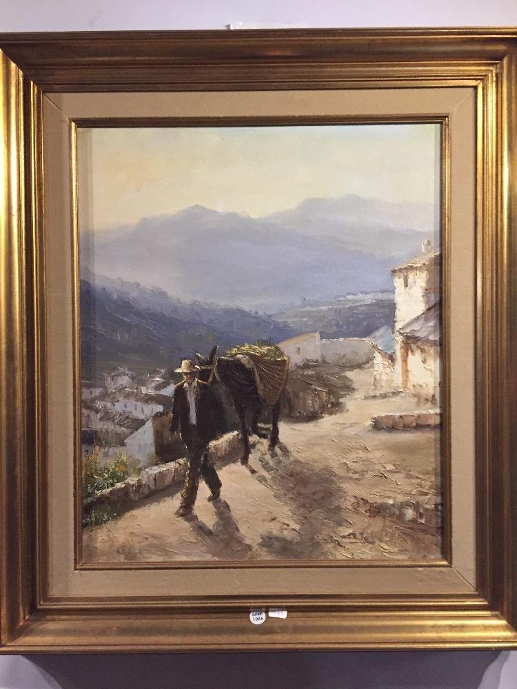 Spanish man with his donkey