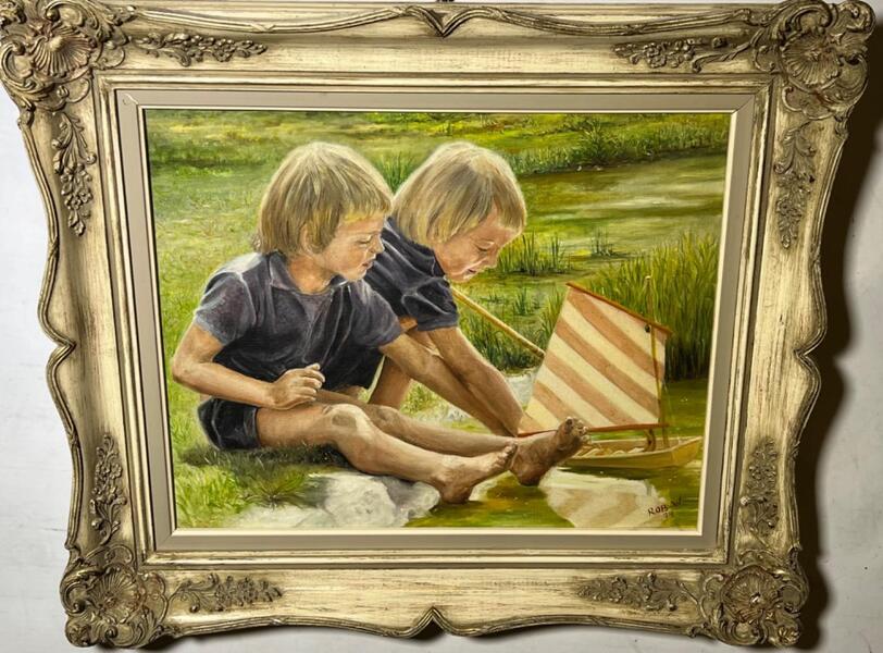 Young sailors ( oil on board )