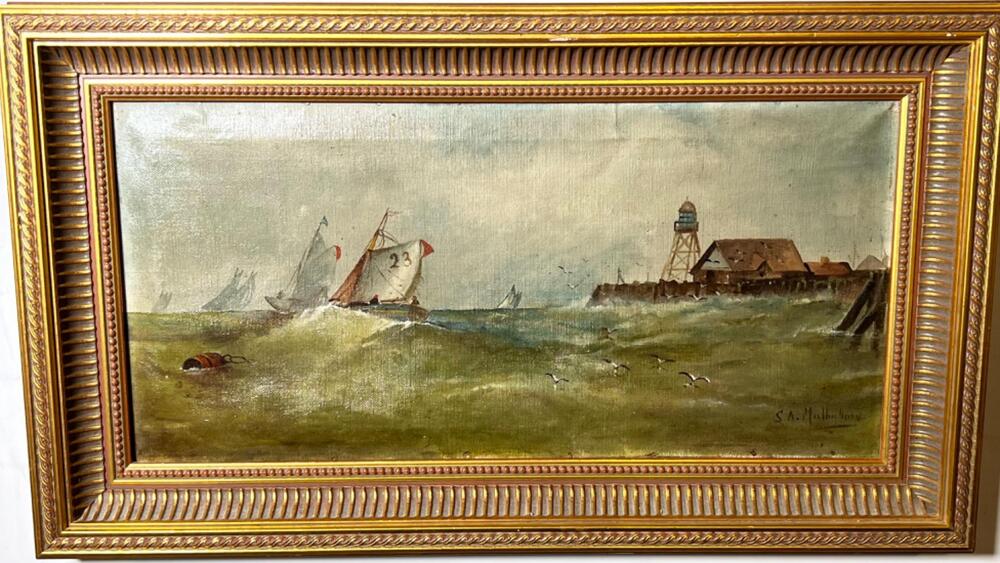 The regatta near Plymouth ( oil on canvas )