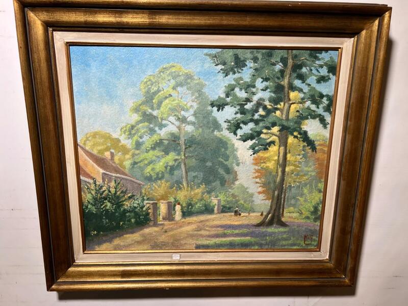 A walk with the family in the summertime ( oil on board )