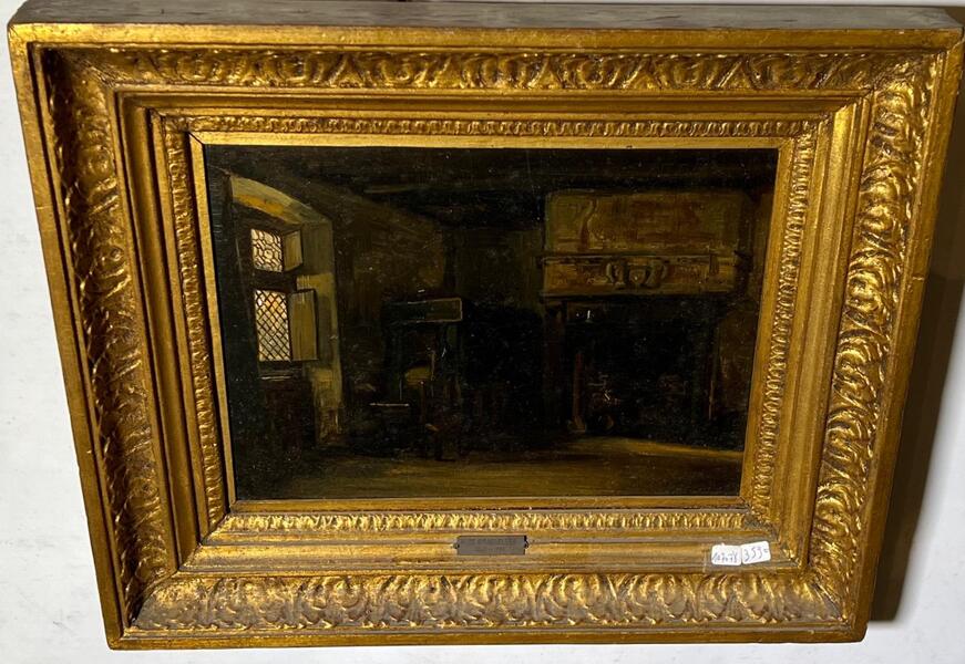 The interior of the castle ( oil on canvas)