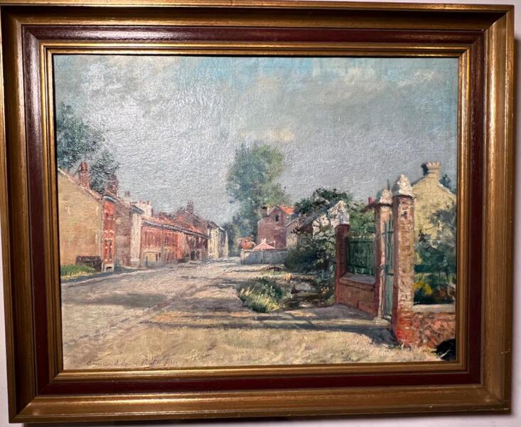 The peaceful village ( oil on canvas )