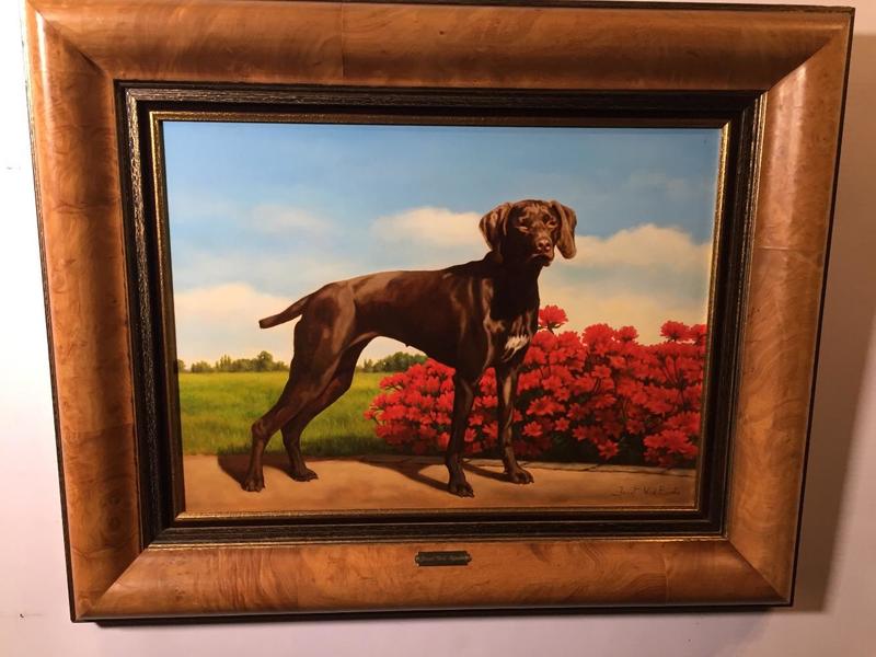 The brown dog (oil on panel)