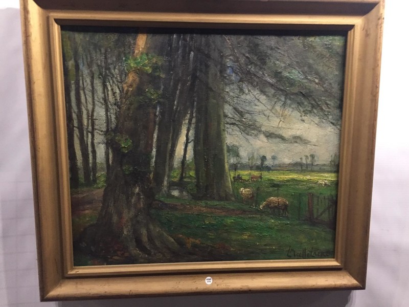 Sheep near the forest 