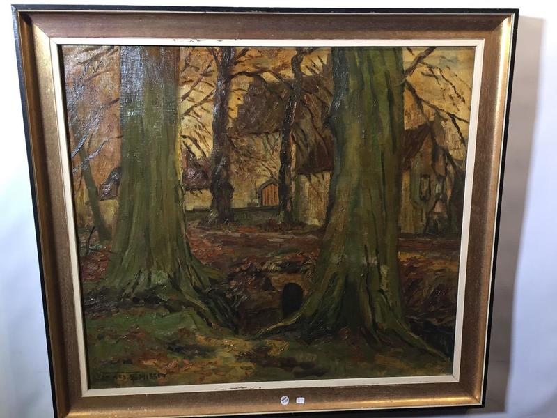 The entrance of the castle ( oil on canvas )