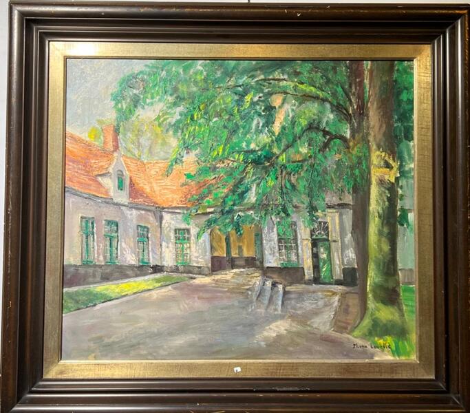 Houses in Bruges in the summertime ( oil on canvas )