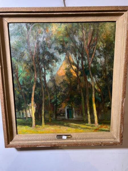 The Beguinage of Bruges ( oil on canvas )