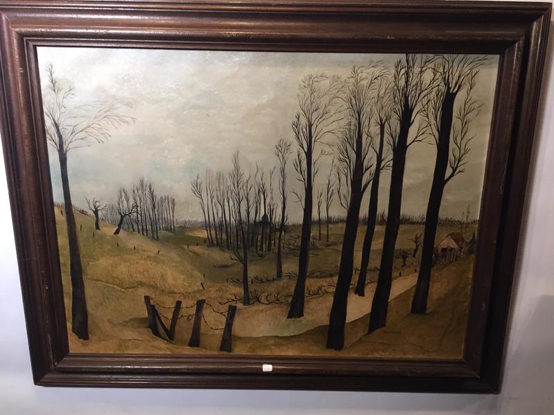 Landscape in Flanders ( oil on canvas)