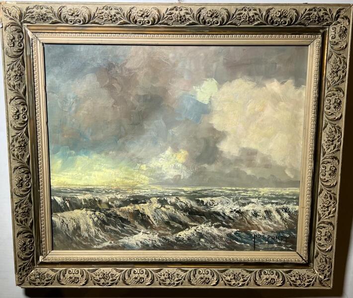 The rough sea ( oil on canvas )