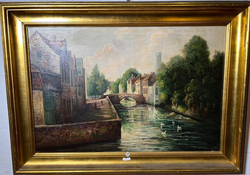 Panoramic view of Bruges ( oil on canvas )