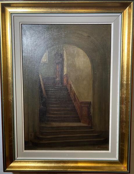 The stairway ( oil on canvas)