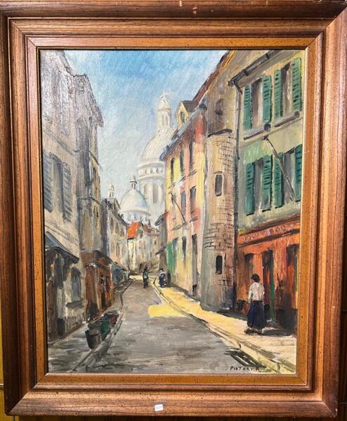 The daily life at Montmartre ( oil on canvas )