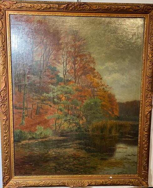 Autumn in the forest ( oil on canvas )