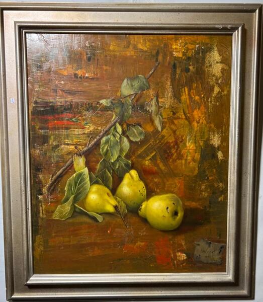 Stillife with pears ( oil on board )