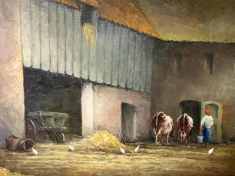 The daily life at the farm ( oil on canvas)