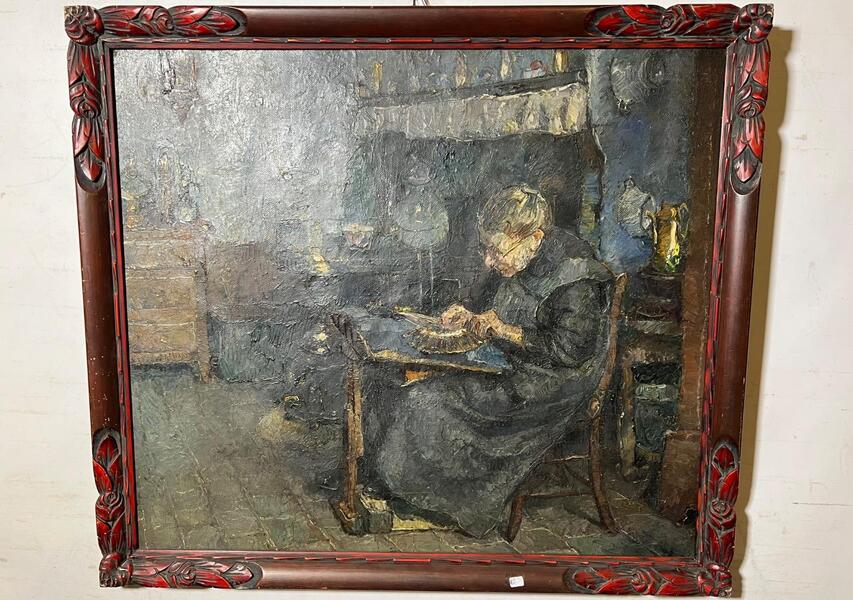 The lacemaker ( oil on canvas )