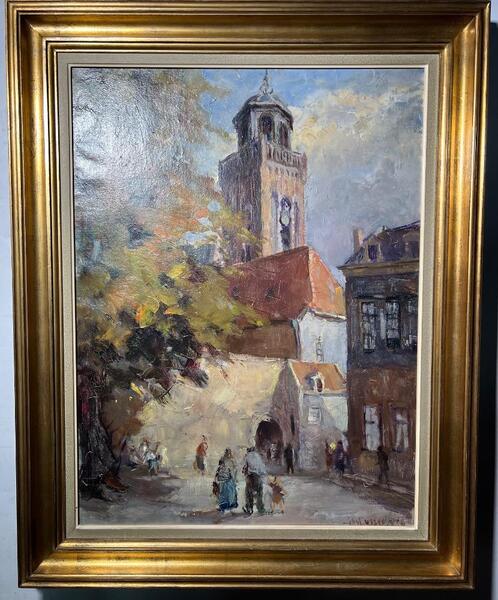 The peaceful village ( oil on canvas )