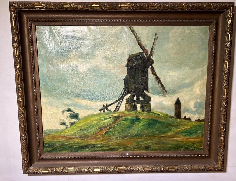 The windmill of the castle ( oil on canvas )