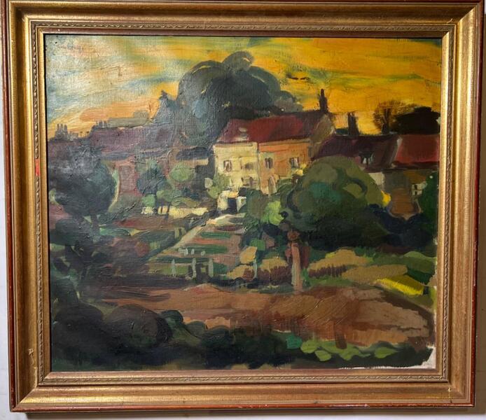 Village in the South of France ( oil on canvas )